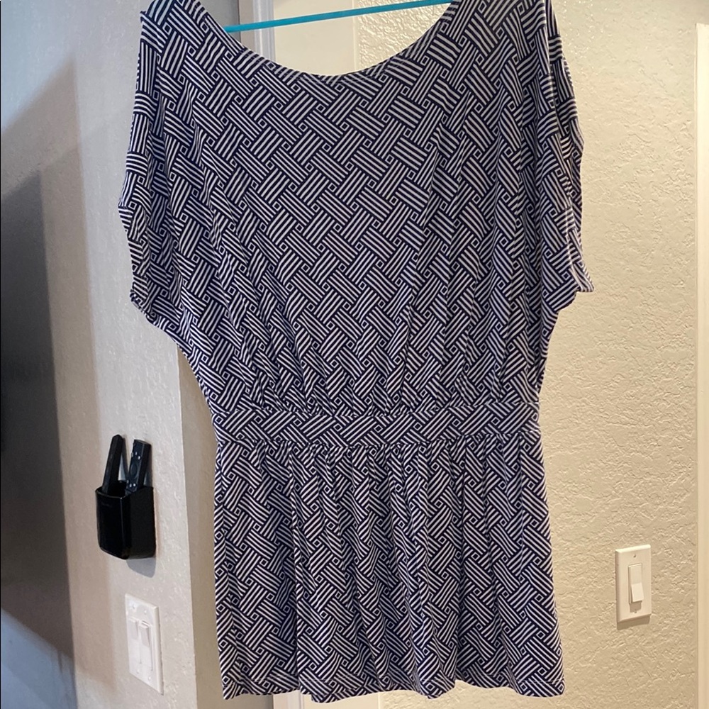 Tart Gray Short Sleeve Relaxed Blouse